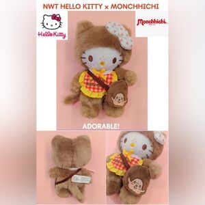 NWT MONCHHICHI X HELLO KITTY 9 IN AMAZING PLUSHIE! 5⭐️’s!!! RARE!